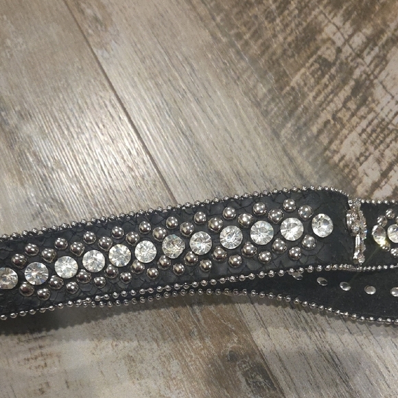 Black Rhinestone Studded Belt main image 8